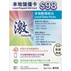 4G香港30日無限上網卡（10GB 4G其後3G無限）+通話