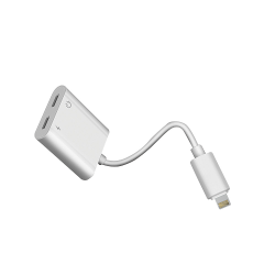【14日有壞包換】Kucipa - 音頻轉接線 ( lightning to 2x lightning )可聽歌及充電同時進行 H54（白色）  音頻轉接線