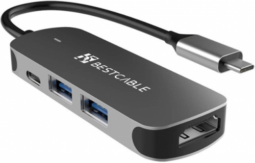 BEST CABLE 4合1 Type-C,3.1 HUB 集線器,適配器,USB 3.1 Type-C至HDMI 4K @ 30Hz，USB 3.0，Type-C充電端口，USB 2.0